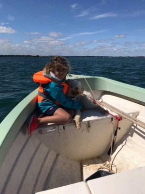 En mer avec une de mes petite fille sortie pour pêcher